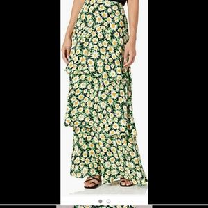AFRM Daisy Print Tiered Maxi Skirt